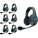 Eartec EVADE EVX7D Full Duplex Wireless Intercom System W/ 7 Dual Speaker Headsets
