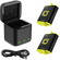TELESIN LED Storage Battery Charger Box with 2 Batteries for GoPro HERO 9/10/11/12