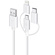 Alogic 3-in-1 USB to Micro USB/Lightning/USB-C Cable (White, 30cm)