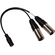 ALZO 3.5mm Female to Dual XLR Male Stereo Microphone Adapter Cord for Pro Camcorders (8")
