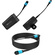 Kondor Blue Fletch Fiber Transmitter & Receiver Module Kit for HDMI with Fiber Armored Cable OM3 MPO (50', Raven Black)
