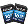 Lexar 16GB Platinum II UHS-I 300x SDHC Memory Card (Class 10, 2-Pack)