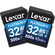 Lexar 32GB Platinum II UHS-I 300x SDHC Memory Card (Class 10, 2-Pack)