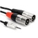 Hosa HMX-015Y 3.5" Stereo Mini to Dual 3-Pin XLR Male Breakout Cable (15')