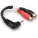 Hosa YRA-167 Stereo 3.5mm Mini Male Angled to 2 RCA Female Y-Cable - 6"