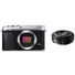 Fujifilm X-E3 Mirrorless Digital Camera (Silver) with XF 27mm f/2.8 Lens (Black)