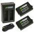 Wasabi Power Battery (2-Pack) and Dual USB Charger for GoPro Fusion and GoPro ASBBA-01