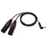 Cable Techniques 3.5mm TRS Right Angle to Two 3-Pin XLR Male Y-Cable Adapter for Sound Devices (24")