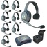 Eartec HUB8S Full Duplex Intercom with Eight UltraLight Single Ear Headsets
