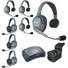 Eartec Ultralite Hub 7 Person System with 4 Single and 3 Double Headsets