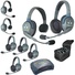 Eartec Ultralite Hub 8 Person System with 3 Single and 5 Double Headset