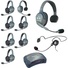 Eartec Ultralite Hub 9 Person System with 2 Single, 6 Double and 1 Plug-In Cyber Headset