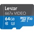 Lexar 64GB Professional 667x UHS-I / V30microSDXC Memory Card with SD Adapter