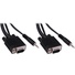 Pearstone 1.5' Standard VGA Male to Male Cable with 3.5mm Stereo Audio