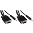 Pearstone 15' Standard VGA Male to Male Cable with 3.5mm Stereo Audio