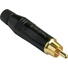 Amphenol AC Series RCA Male Cable Connector with Diecast Shell (Black)