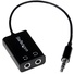 StarTech Slim Mini Jack Headphone Splitter Cable Adapter 3.5mm Male to 2x 3.5mm Female (Black)