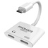 Promate UniSplit-C 2-in-1 Audio & Charge USB-C Adapter (White)