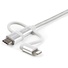StarTech USB Multi Charging Cable - USB to Micro-USB or USB-C or Lightning