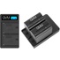 GVM 2 x NP-F970 6600mAh Batteries with Dual Charger and V-Mount Adapter