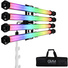 GVM RGB LED Tube Wand 4-Light Kit with Internal Battery and Bracket