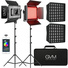 GVM RGB LED Studio Video Bi-Color Soft 1000D 2-Light Panel Kit with Softboxes