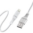 Promate PowerLine-Ai120 MFI Certified USB-A to Lightning Data/Charge Cable (White, 1.2m)