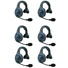 Eartec EVADE EVX6S Full Duplex Wireless Intercom System W/ 6 Single Speaker Headsets