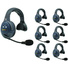 Eartec EVADE EVX7S Full Duplex Wireless Intercom System W/ 7 Single Speaker Headsets