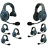 Eartec EVADE EVX844 Full Duplex Wireless Intercom System W/ 4 Single 4 Dual Speaker Headsets