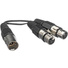 Bescor 4-Pin XLR Male to Dual 4-Pin XLR Female Cable with All Pins Wired (6")