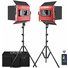 GVM 1200D RGB LED Studio Video Bi-Colour Soft 2-Light Kit with Softboxes