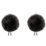 Bubblebee Industries Twin Windbubbles Imitation-Fur Windscreen Set for Lav Mics 3 to 4mm (Black)