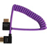 Kondor Blue Gerald Undone Coiled Right-Angle High-Speed HDMI Cable (Purple, 30 to 60cm)