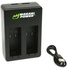 Wasabi Power Dual-Bay Battery Charger with USB Cable for GoPro MAX Batteries