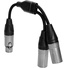 Kondor Blue Dual Male XLR to Female XLR Audio Y Splitter Cable (25cm, Raven Black)