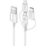 Alogic 3-in-1 USB to Micro USB/Lightning/USB-C Cable (Silver, 30cm)