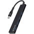 Bonelk Long-Life USB-C to 4 Port USB 3.0 Slim Hub (Black)