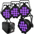 Chauvet SlimPAR Pro H USB Low-Profile RGBAW+UV LED 4 Light Bundle (Black)