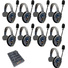 Eartec UltraLITE Pro16 Full-Duplex Wireless Intercom System with 9 Single-Ear Headsets (2.4 GHz)