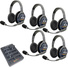 Eartec UltraLITE Pro16 Full-Duplex Wireless Intercom System with 5 Dual-Ear Headsets (2.4GHz)