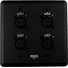 SoundTools WallCAT FX-B Wall Plate with Four XLR 3-Pin Female Connectors (Black)