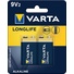 Varta Alkaline Longlife 9V Batteries (2 Pack)