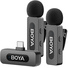 BOYA BY-V20 2.0 Ultracompact 2-Person Wireless Microphone System with USB-C Connector for Mobile Devices (2.4 GHz)