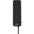 Jackson PT1814 4-Oultet Switched Surge Protected Powerboard w/Individual Switches Black