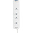 Jackson Rapid Charge 4 Outlet PD20W USB-C Powerboard with Individual Switches - White