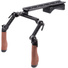 Wooden Camera Shoulder Rig v2 Mid with Short Rosette Arms & Handles (Brown Leather)