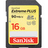 SanDisk 16GB Extreme Plus UHS-I SDHC Memory Card (Class 10)