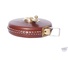 Bright Tangerine Brown Leather Tape Measure with Brass Winder (33 ft)