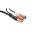 Hosa TRS-203 Stereo 1/4" Male to 2 RCA Male Y-Cable (10')